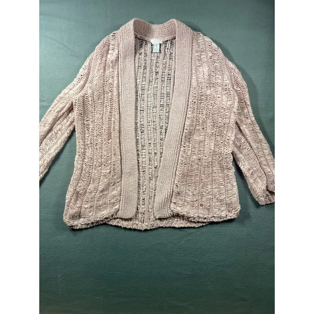 Chico's Moonlight Mauve Jenna Cardigan Sweater Women's Size 1 XXS Elegance